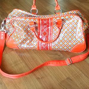 Vera Bradley Paprika Frill Tote Duffel RARE